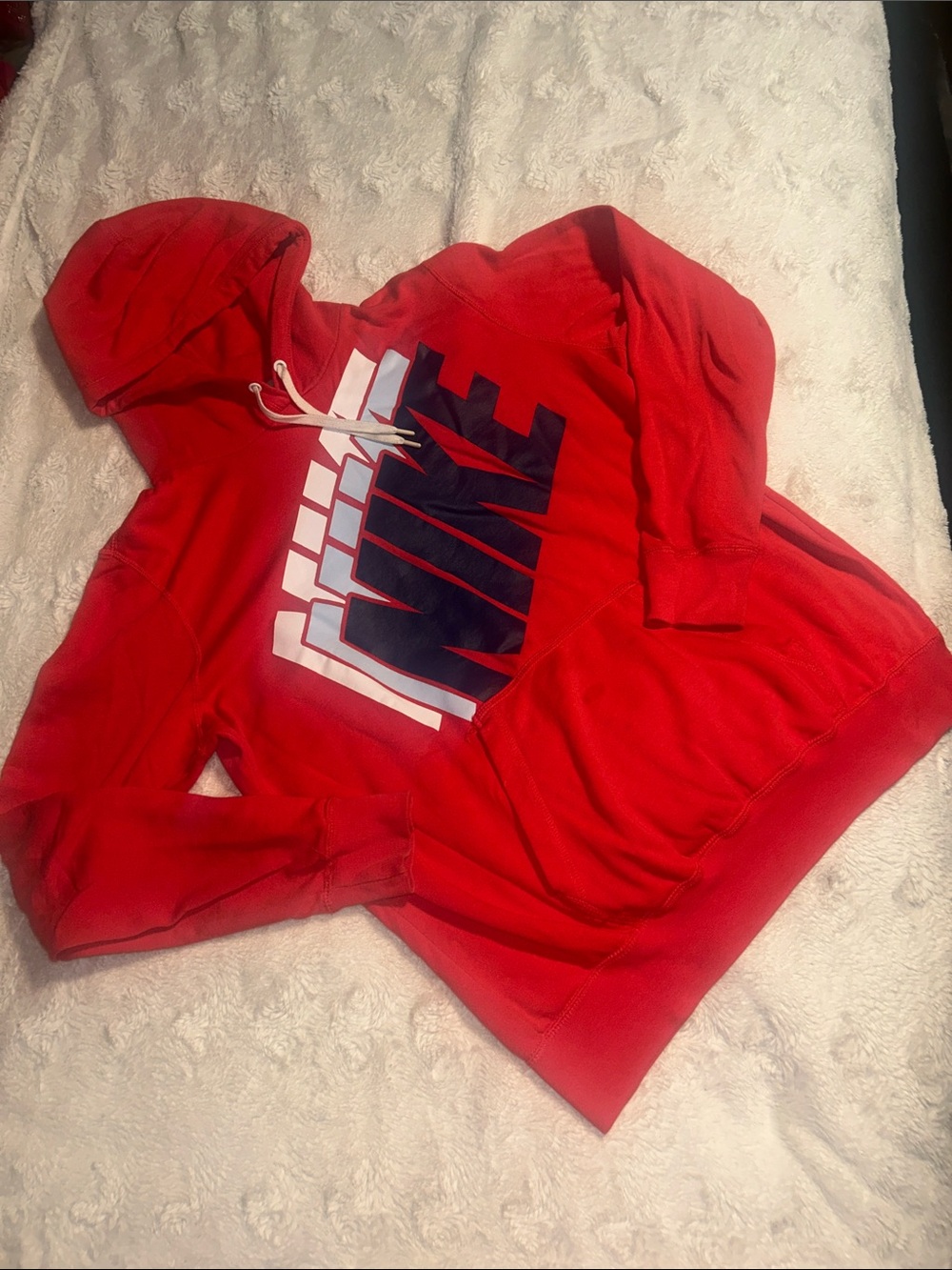 Nike Red Pullover Hoodie with Bold Logo